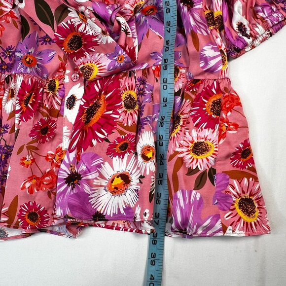 Rachel Parcell Belted Floral Long Sleeve Tiered Shirtdress Botanical Floral 4 - Picture 13 of 16